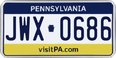 PA license plate JWX0686