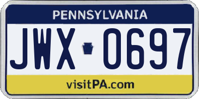 PA license plate JWX0697
