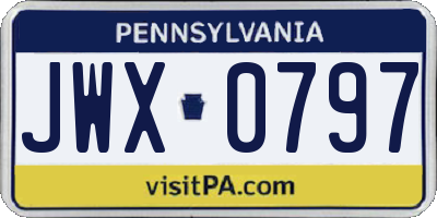 PA license plate JWX0797