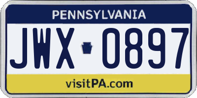 PA license plate JWX0897