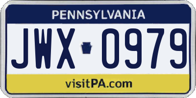 PA license plate JWX0979