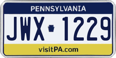 PA license plate JWX1229