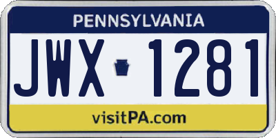 PA license plate JWX1281
