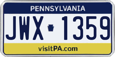 PA license plate JWX1359