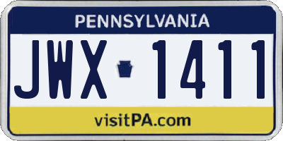 PA license plate JWX1411