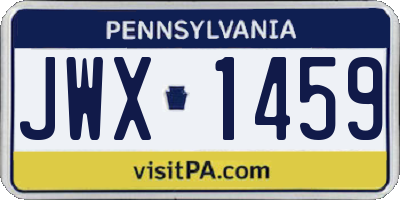 PA license plate JWX1459