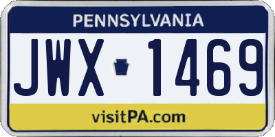 PA license plate JWX1469