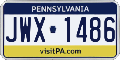 PA license plate JWX1486