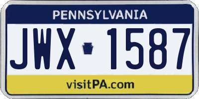 PA license plate JWX1587