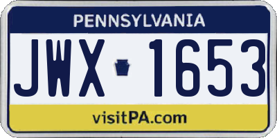 PA license plate JWX1653