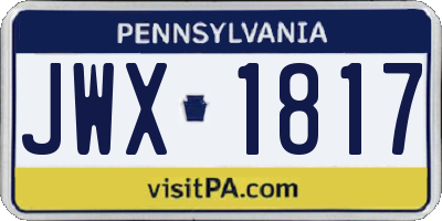 PA license plate JWX1817