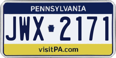 PA license plate JWX2171