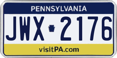 PA license plate JWX2176