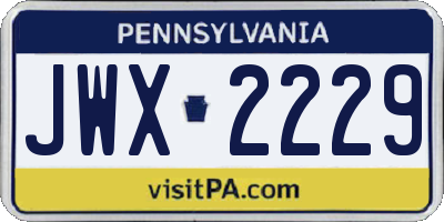 PA license plate JWX2229