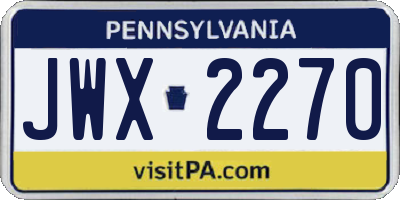 PA license plate JWX2270