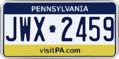PA license plate JWX2459
