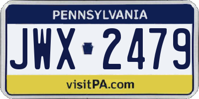 PA license plate JWX2479