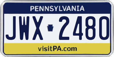 PA license plate JWX2480