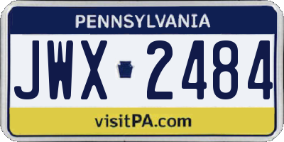 PA license plate JWX2484