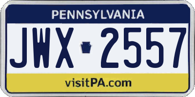 PA license plate JWX2557