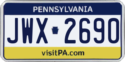 PA license plate JWX2690