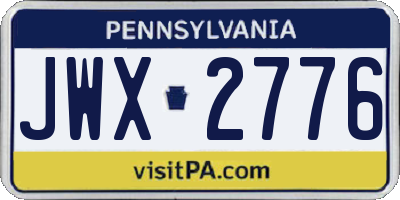 PA license plate JWX2776