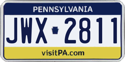 PA license plate JWX2811
