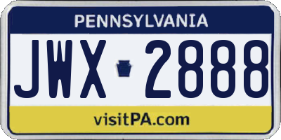 PA license plate JWX2888