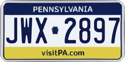 PA license plate JWX2897