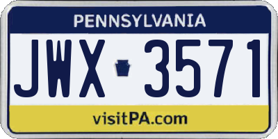 PA license plate JWX3571