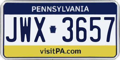PA license plate JWX3657