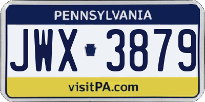PA license plate JWX3879