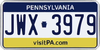 PA license plate JWX3979
