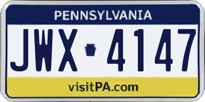 PA license plate JWX4147