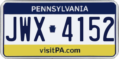 PA license plate JWX4152