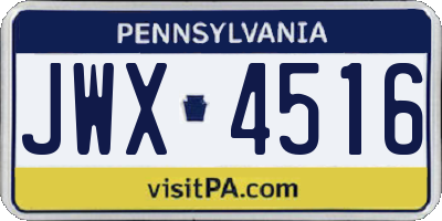 PA license plate JWX4516