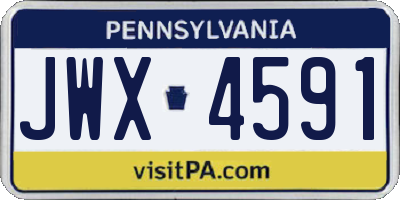 PA license plate JWX4591
