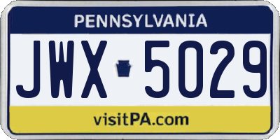 PA license plate JWX5029