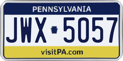 PA license plate JWX5057