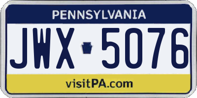 PA license plate JWX5076