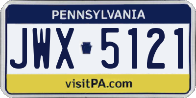 PA license plate JWX5121