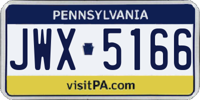 PA license plate JWX5166