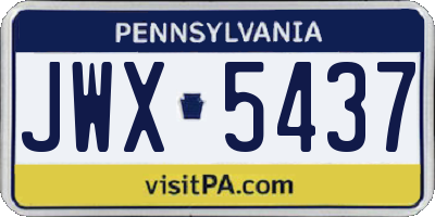 PA license plate JWX5437
