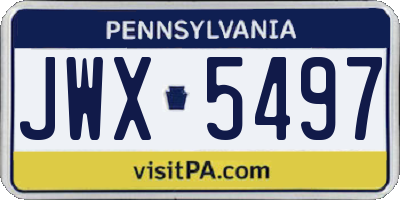 PA license plate JWX5497