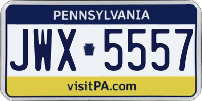 PA license plate JWX5557
