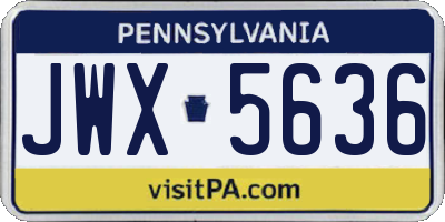 PA license plate JWX5636