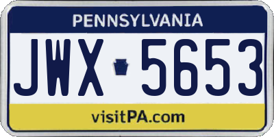PA license plate JWX5653