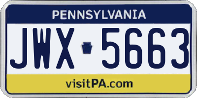 PA license plate JWX5663