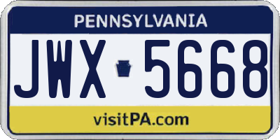 PA license plate JWX5668
