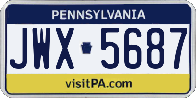 PA license plate JWX5687